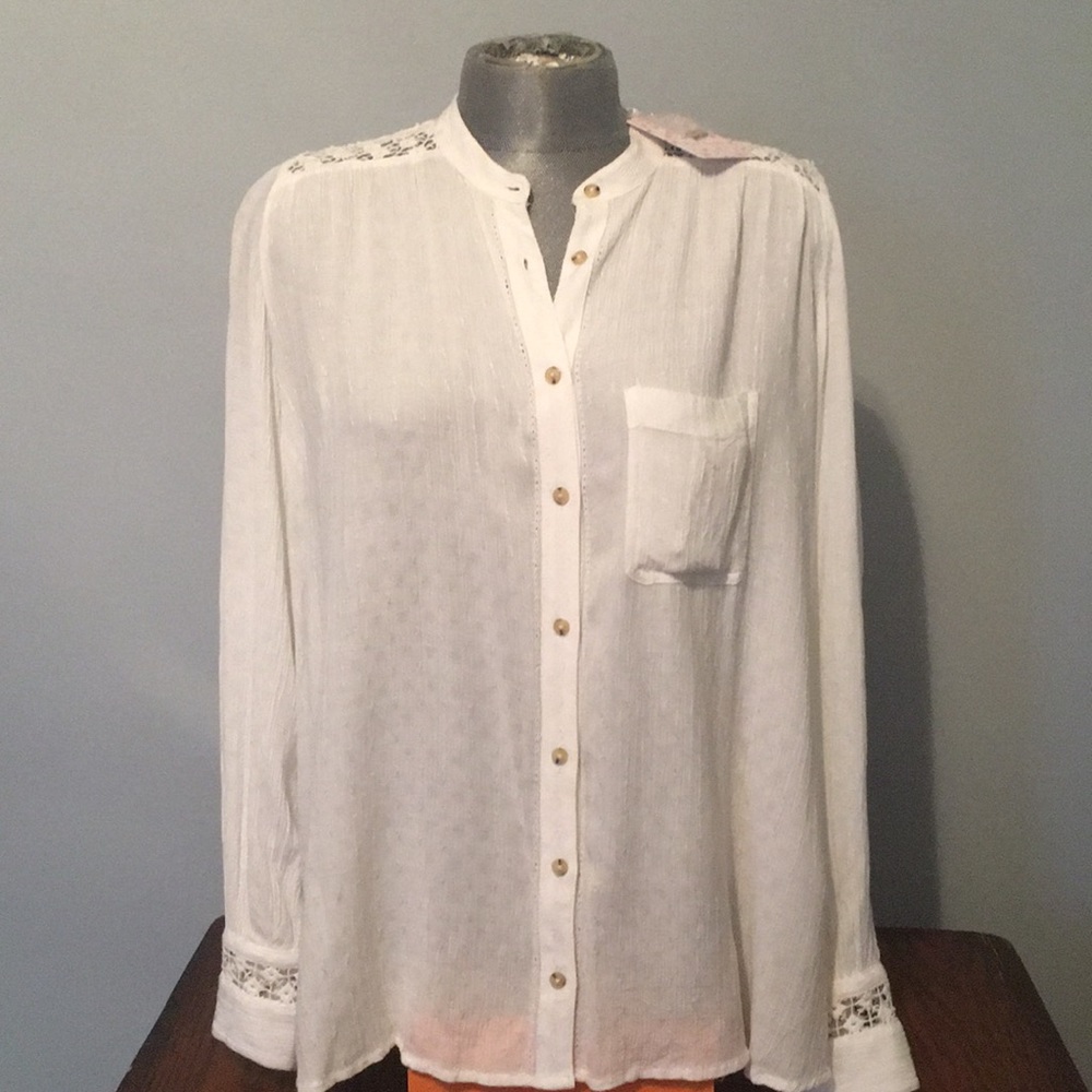Free people cream blouse
